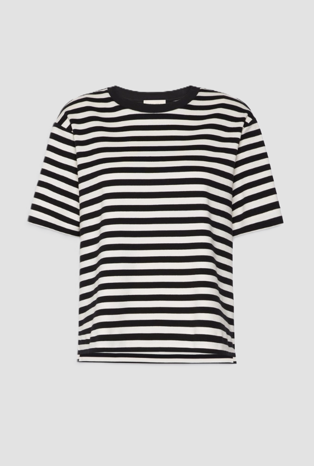 T-shirt boxy a righe donna bianco-nero 