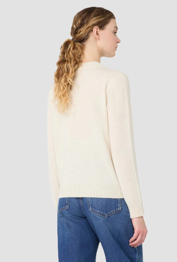 Maglia misto lana donna ghiaccio 
