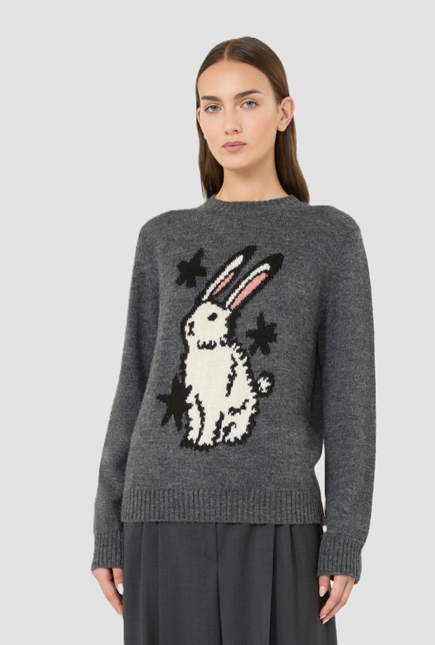 Maglia misto lana donna grigio 