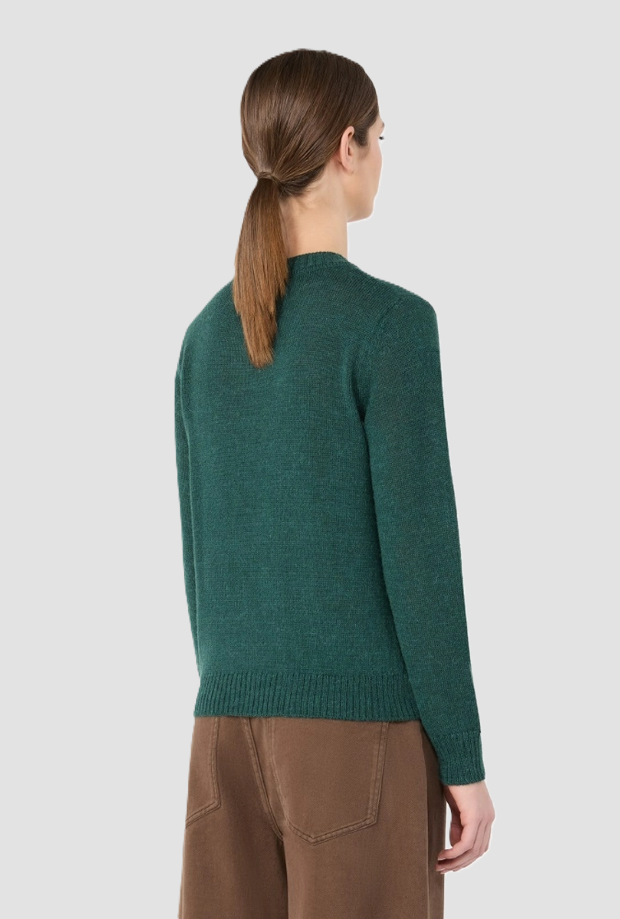Maglia in misto lana donna verde scuro 