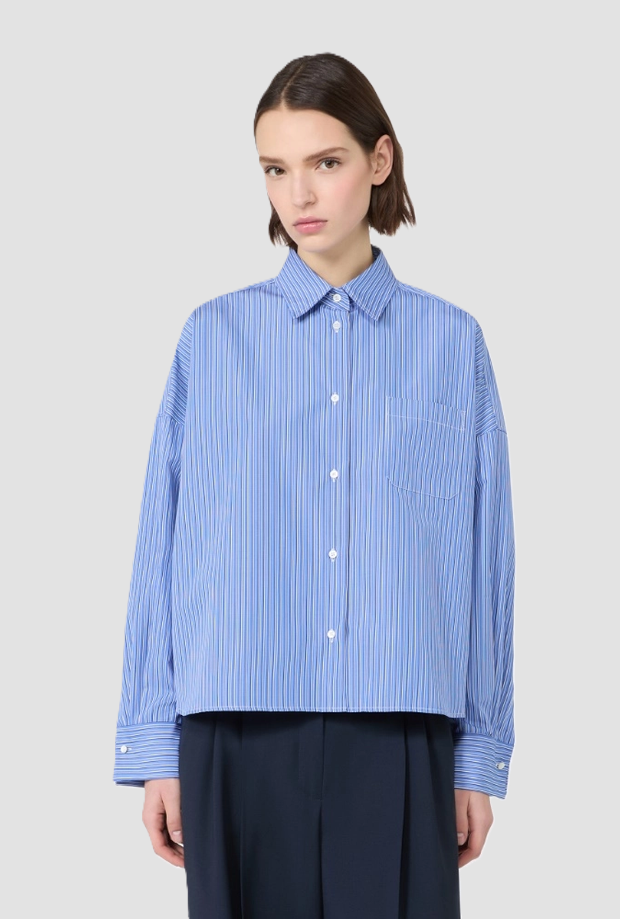 Camicia a righe donna bluette 