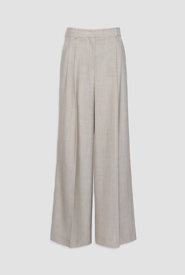 Pantalone wide leg donna nocciola 
