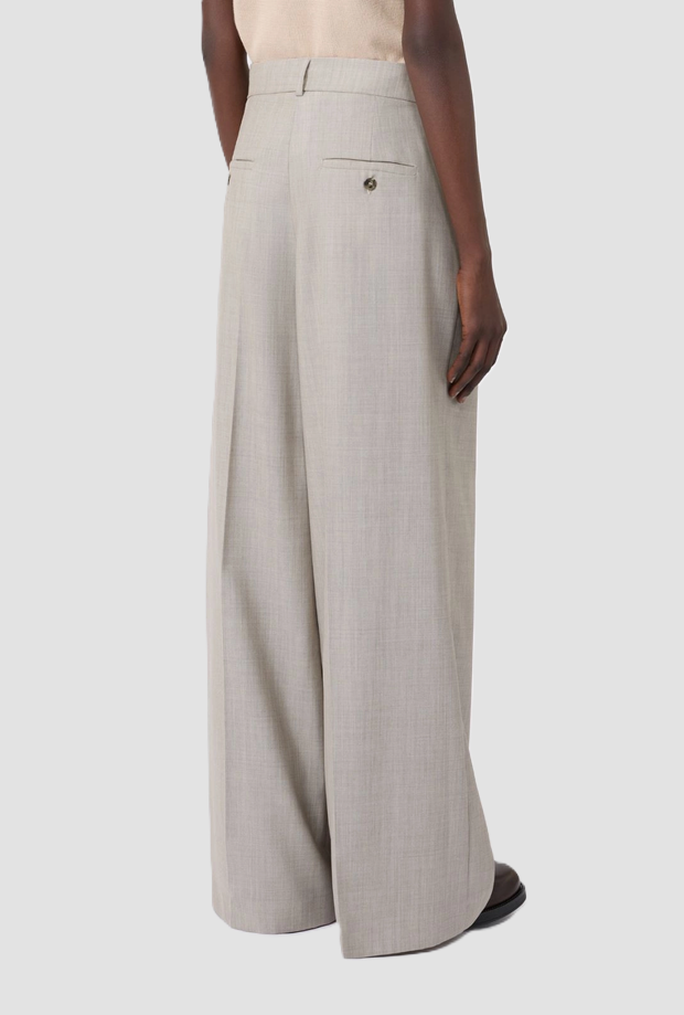 Pantalone wide leg donna nocciola 