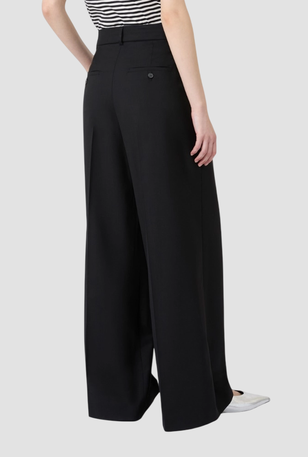 Pantalone wide leg donna nero 