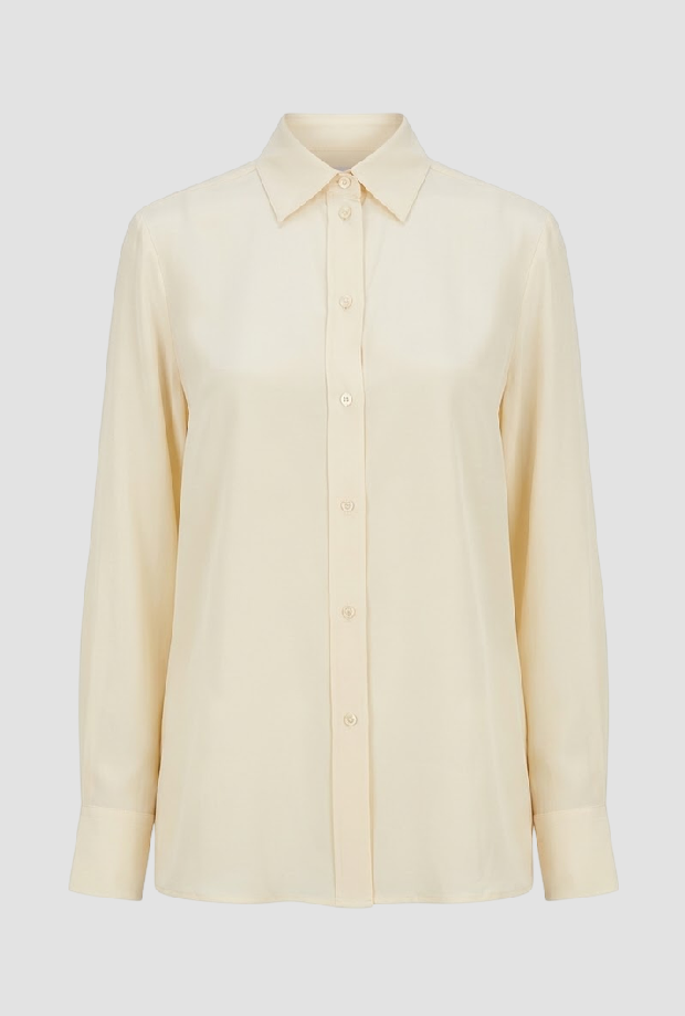 Camicia in seta donna avorio 