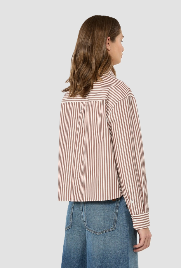 Camicia a righe donna terracotta 