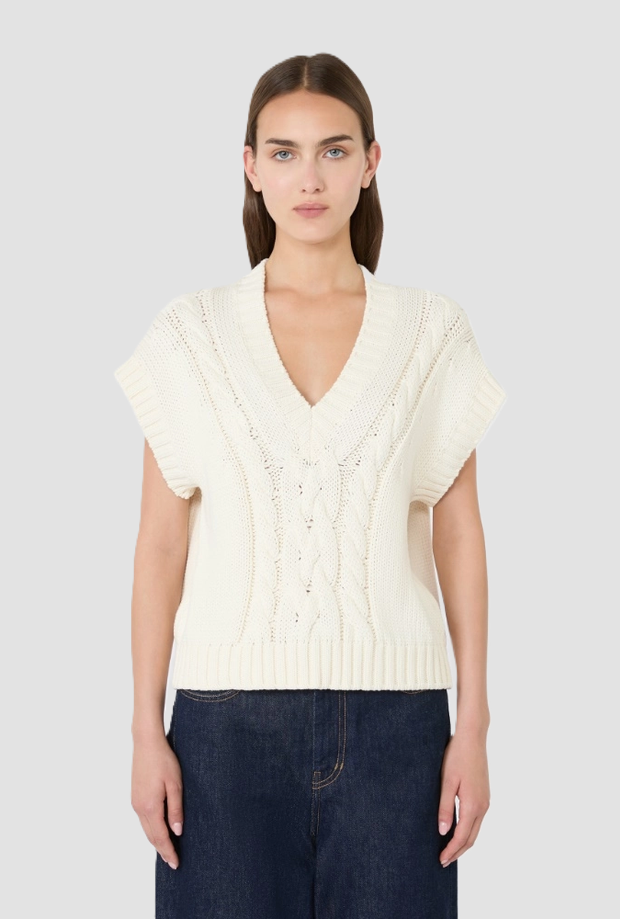 Gilet in filato donna ecru' 