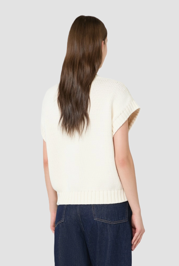 Gilet in filato donna ecru' 