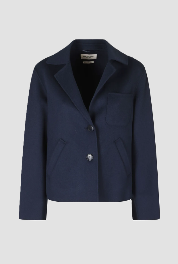 Giacca crop donna blu marino 