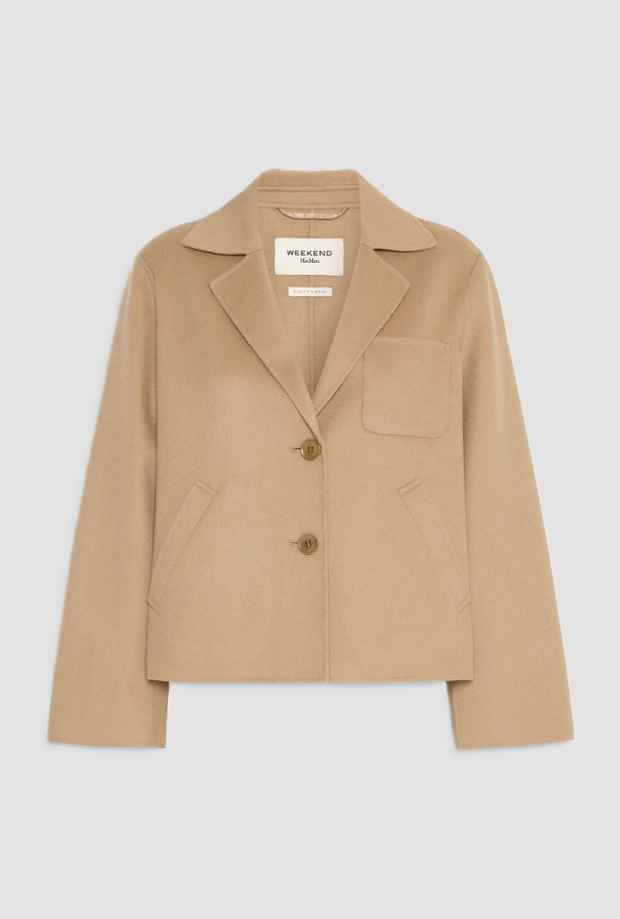Giacca crop donna cammello 