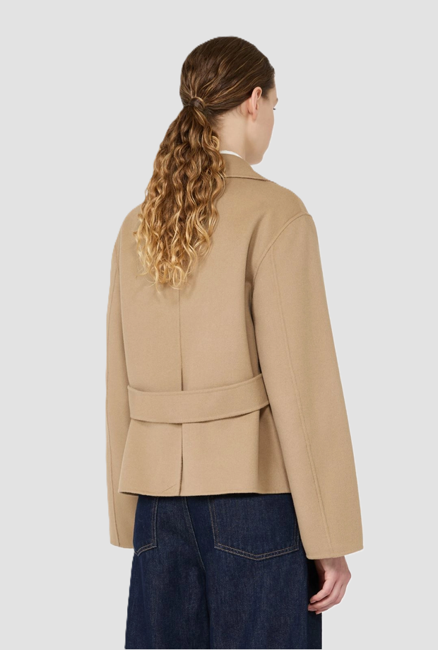 Giacca crop donna cammello 