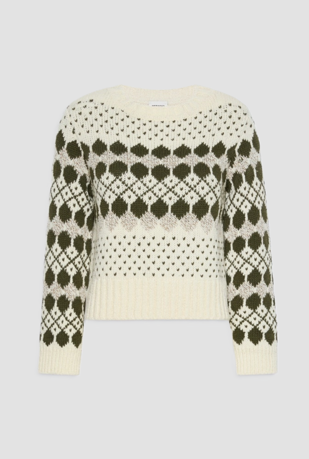 Pullover misto lana donna verde kaki 