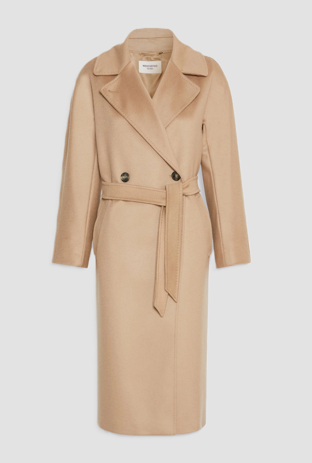 Cappotto doppiopetto donna cammello 