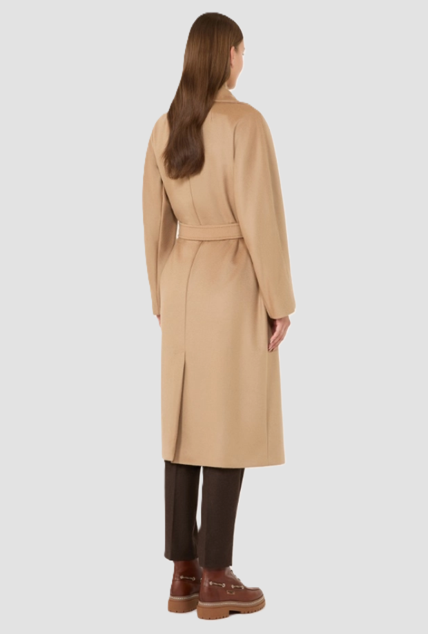 Cappotto doppiopetto donna cammello 