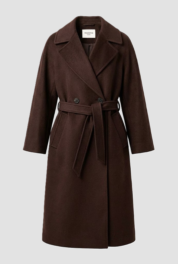 Cappotto doppiopetto donna marrone scuro 