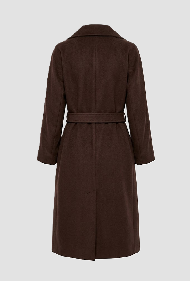 Cappotto doppiopetto donna marrone scuro 