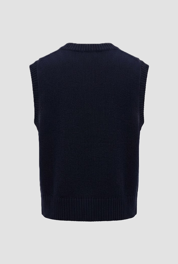 Gilet in lana donna blu 