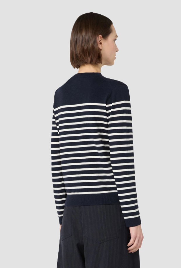 Maglia in filato di lana donna blu 