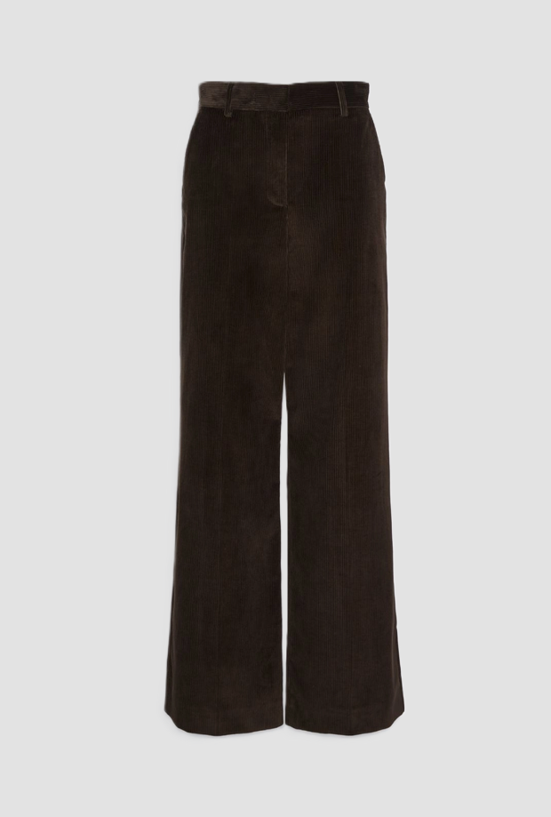 Pantalone in velluto donna marrone scuro 