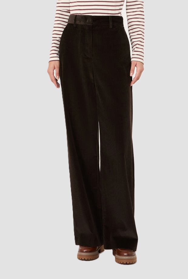 Pantalone in velluto donna marrone scuro 