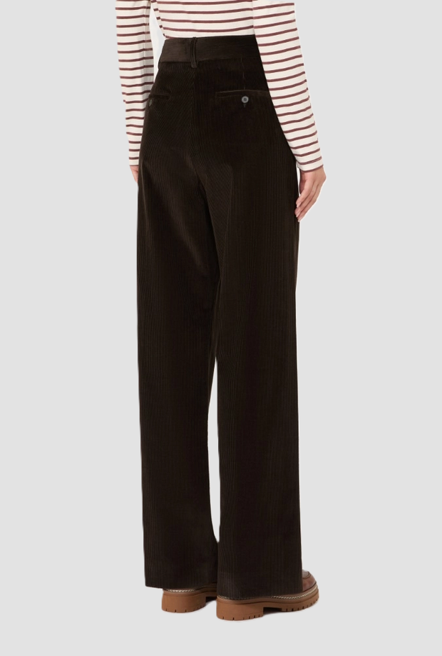 Pantalone in velluto donna marrone scuro 