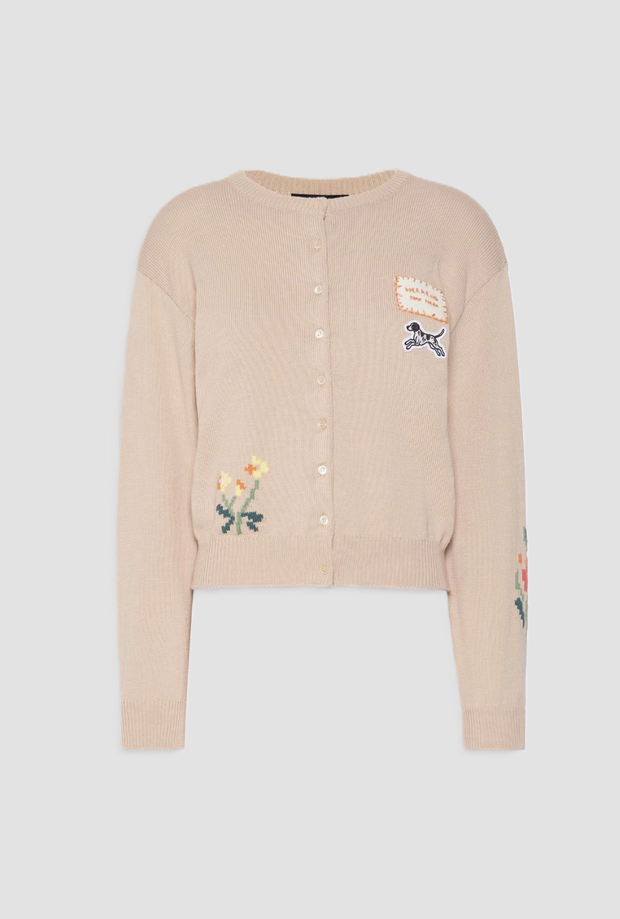 Cardigan in filato donna sabbia 