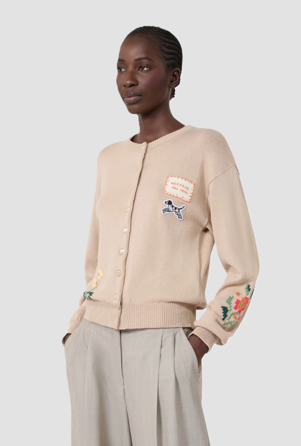 Cardigan in filato donna sabbia 
