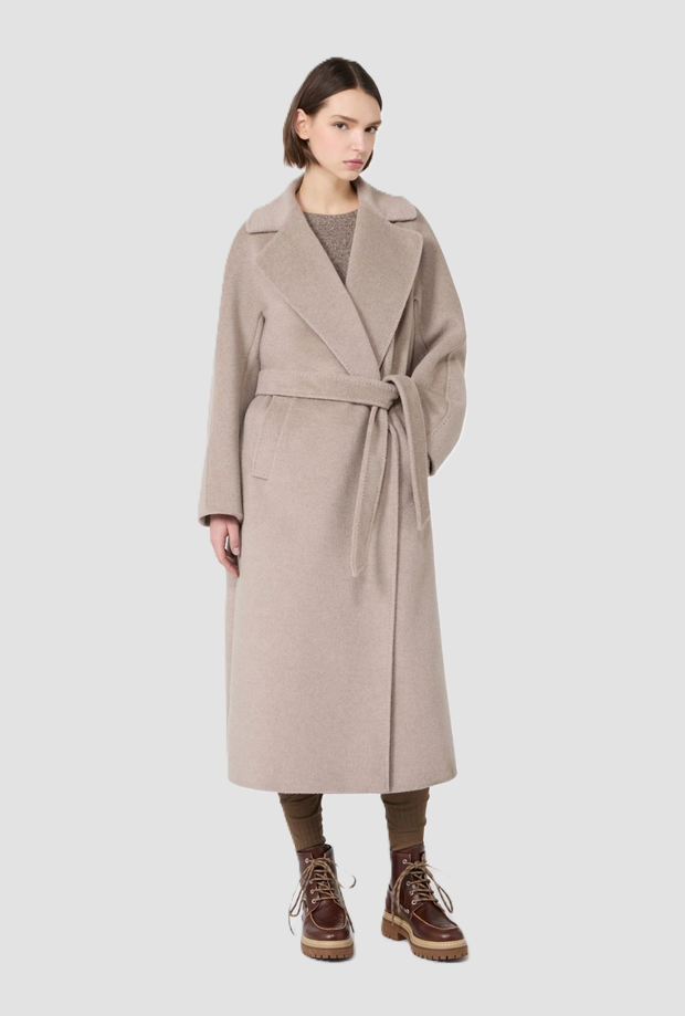 Cappotto a vestaglia donna sabbia 