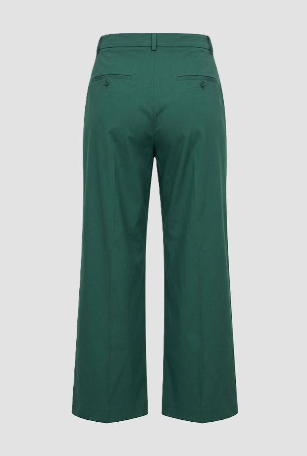 Pantalone in raso di cotone donna verde 
