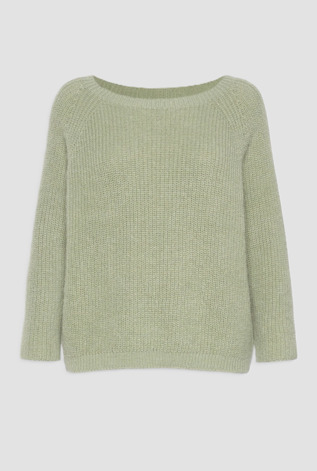 Maglione misto mohair donna verde salvia 