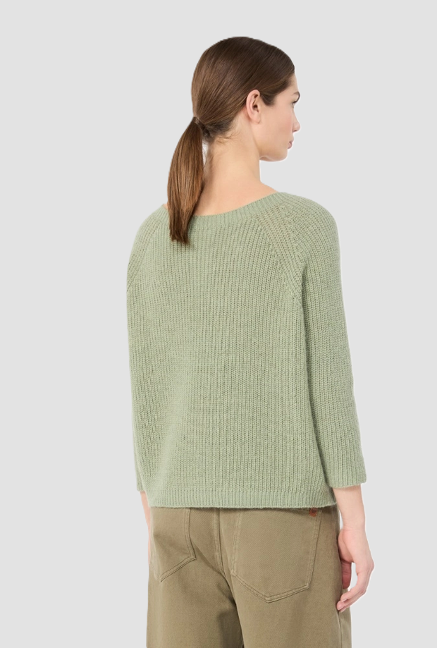 Maglione misto mohair donna verde salvia 