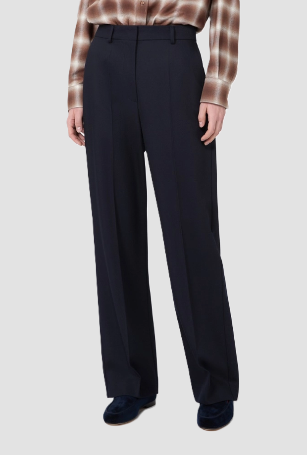 Pantalone in lana donna blu marino 