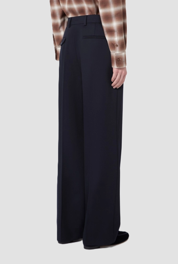 Pantalone in lana donna blu marino 