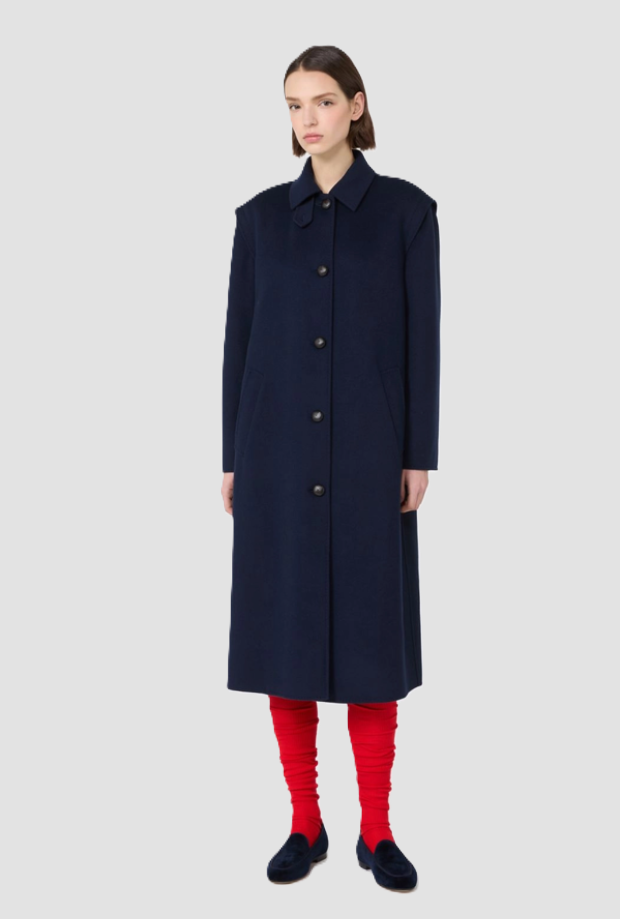 Cappotto in lana donna blu notte 