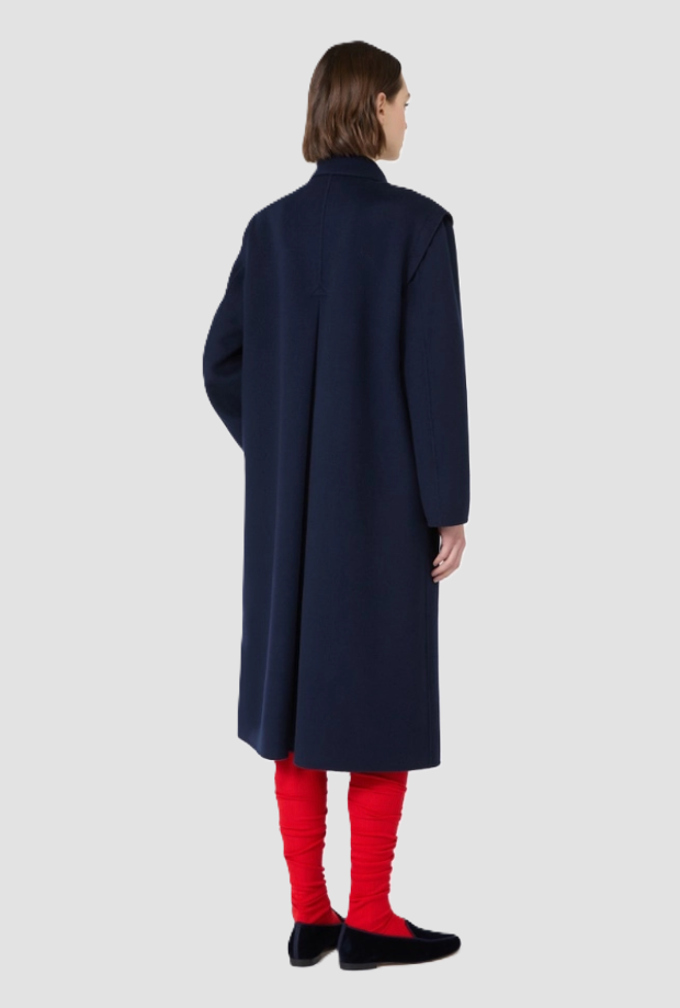 Cappotto in lana donna blu notte 