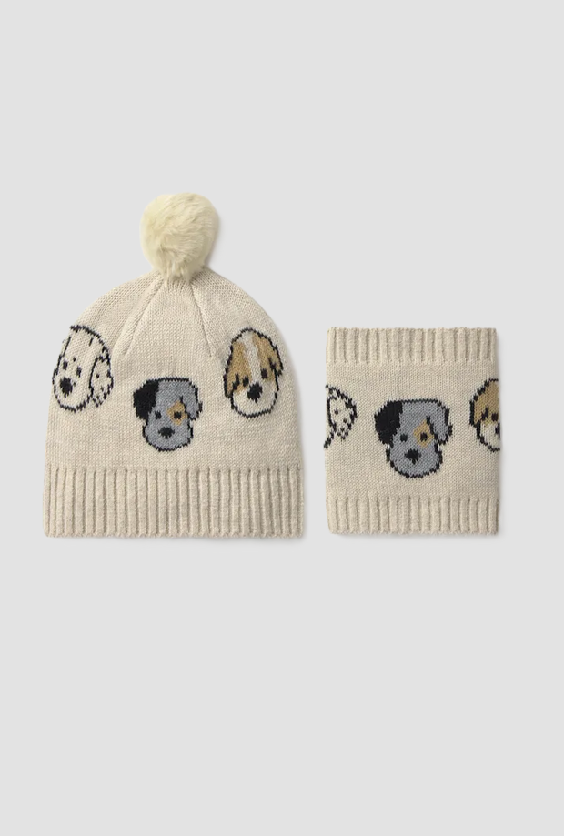 Set cappello e scaldacollo bambino beige 