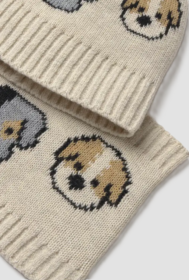 Set cappello e scaldacollo bambino beige 