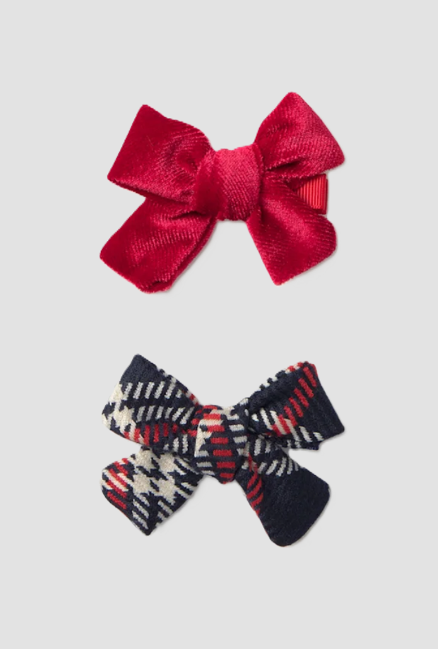 Set 2 fermaglli bambina rosso-blu 