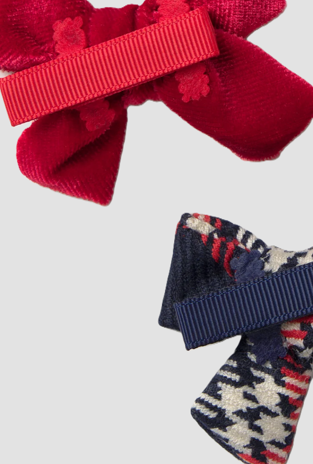 Set 2 fermaglli bambina rosso-blu 