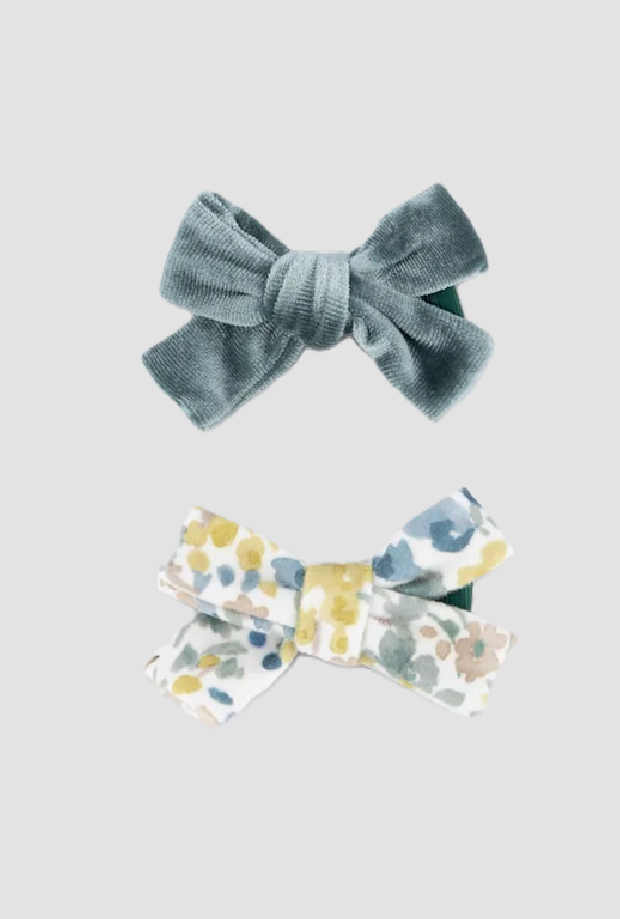 Set 2 fermaglli bambina verde-giallo 