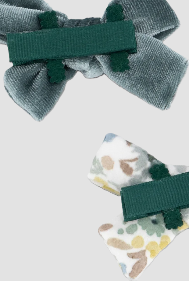 Set 2 fermaglli bambina verde-giallo 