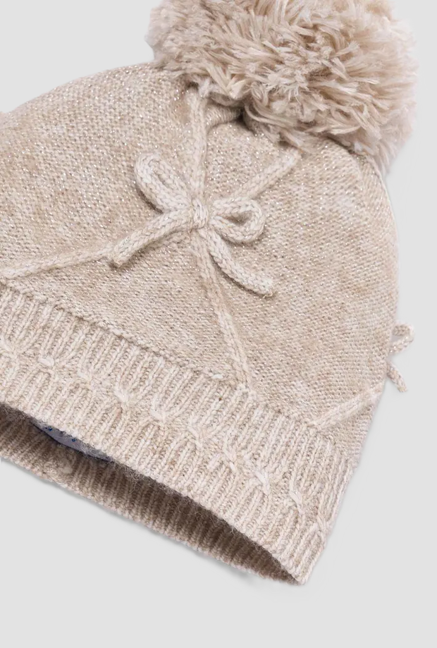 Set cappello e scaldacollo bambina beige 
