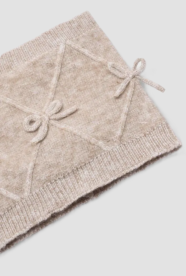 Set cappello e scaldacollo bambina beige 