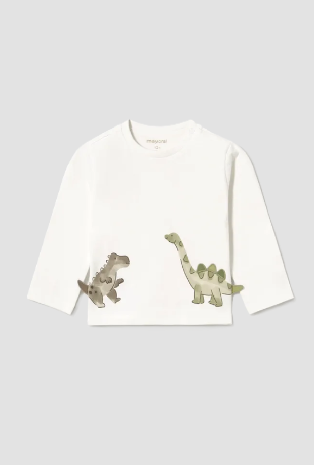 Maglia con dinosauri bambino bianco 