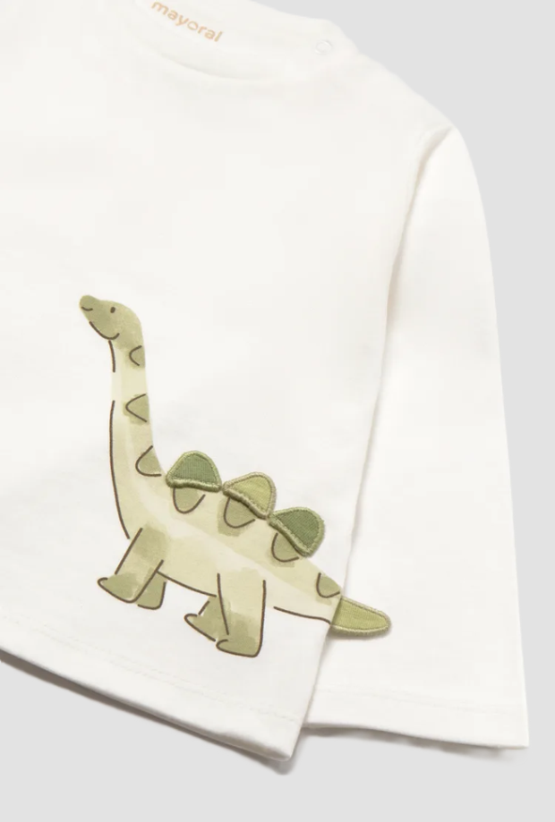 Maglia con dinosauri bambino bianco 