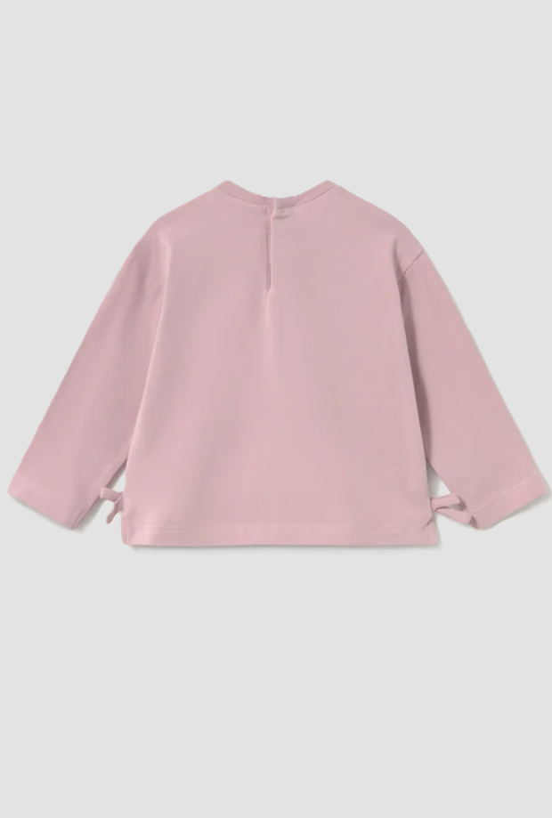 Maglia con fiori da bambina malva 