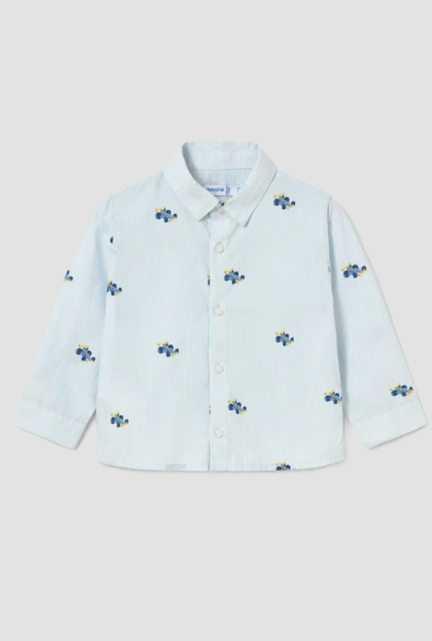 Camicia con stampa bambino azzurro 