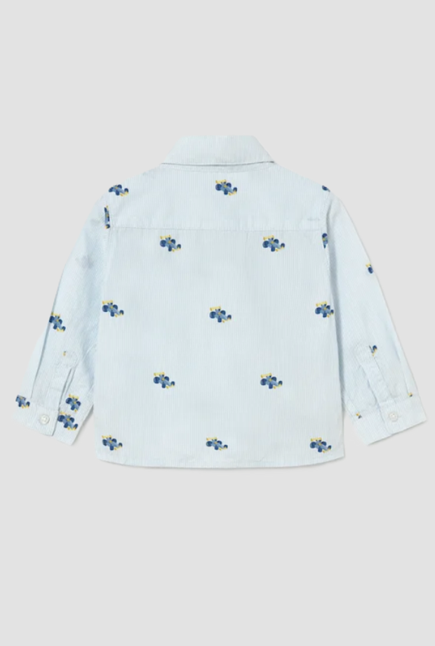 Camicia con stampa bambino azzurro 