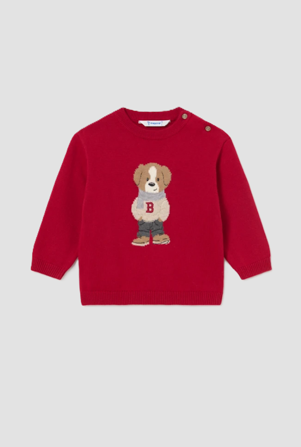 Maglione con orsetto bambino rosso 