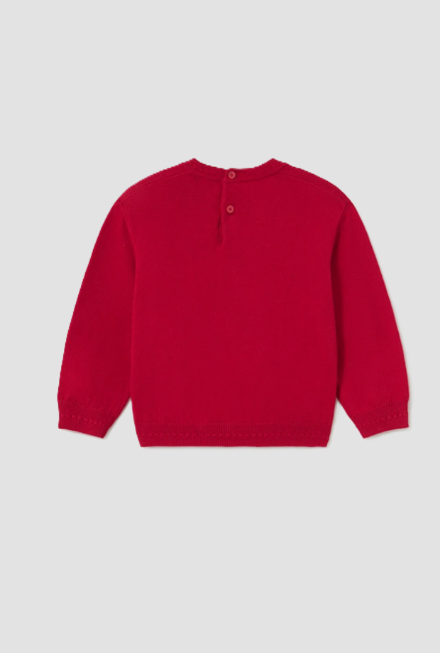 Maglione con cagnolina da bambina rosso 